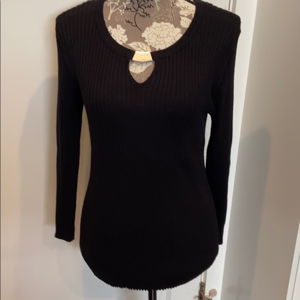 By Design Ribbed Black Sweater